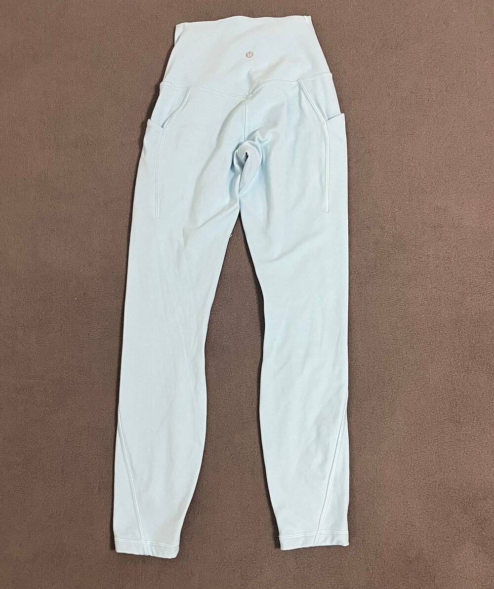 Lululemon Align High-Rise Pant 25" Size 2 Light Blue Leggings Pockets Athleisure